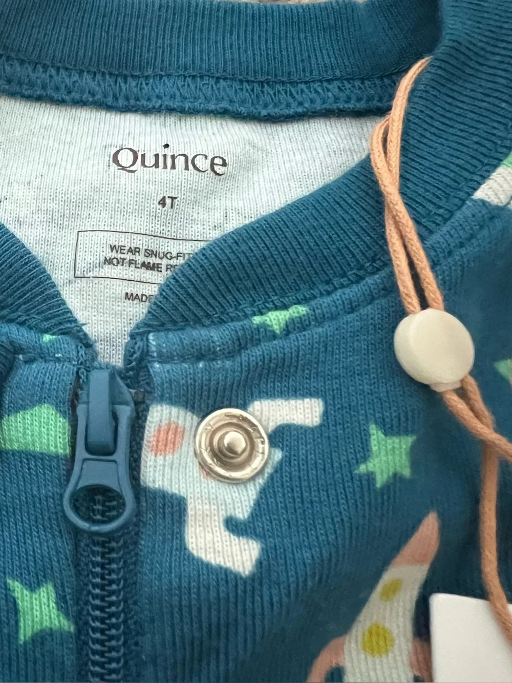 Quince Kids' Teal Space-Print Zip One-Piece Size 4 NWT